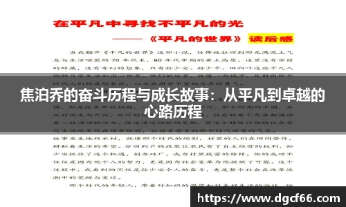 焦泊乔的奋斗历程与成长故事：从平凡到卓越的心路历程
